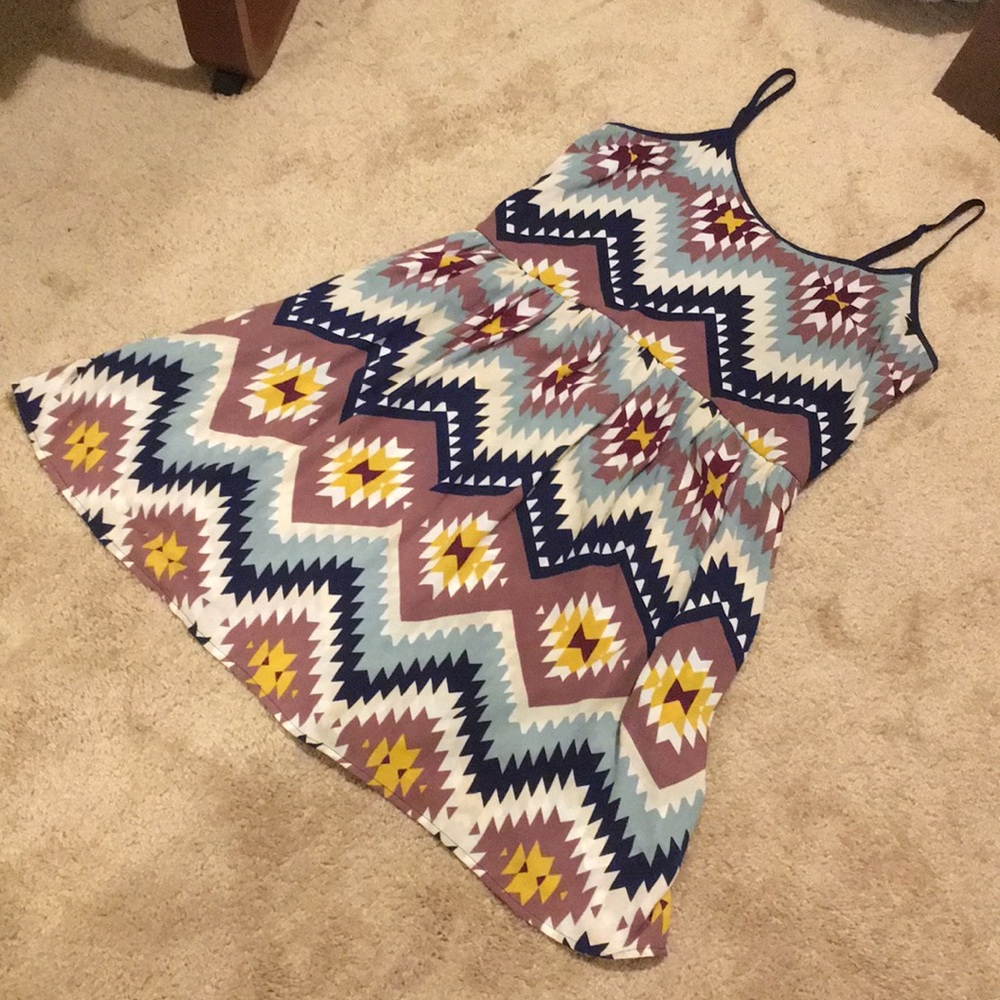 xhiliration tribal print dress, large